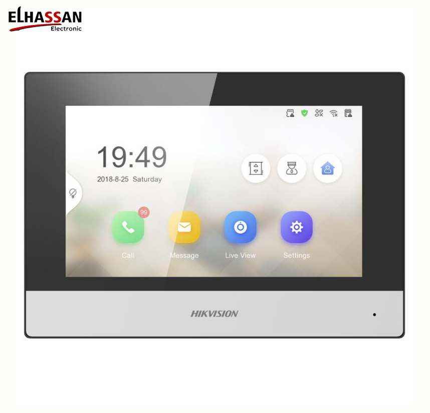 Hikvision DS-KH6320-WTE1 KH6 Series 7-inch IP Indoor Intercom Station Touchscreen Wi-Fi