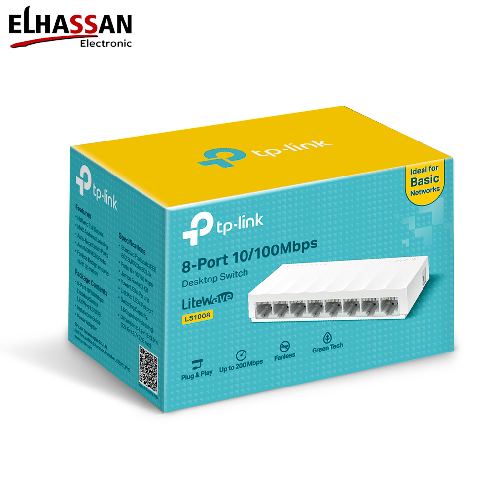TP-Link LS1008 8-Port 10/100Mbps Desktop Switch (White)